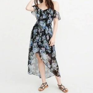 Abercrombie & Fitch Cold-Shoulder High-Low Floral Dress